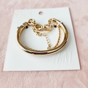 NWT H&M Gold Plated Bracelet 2 Pack
